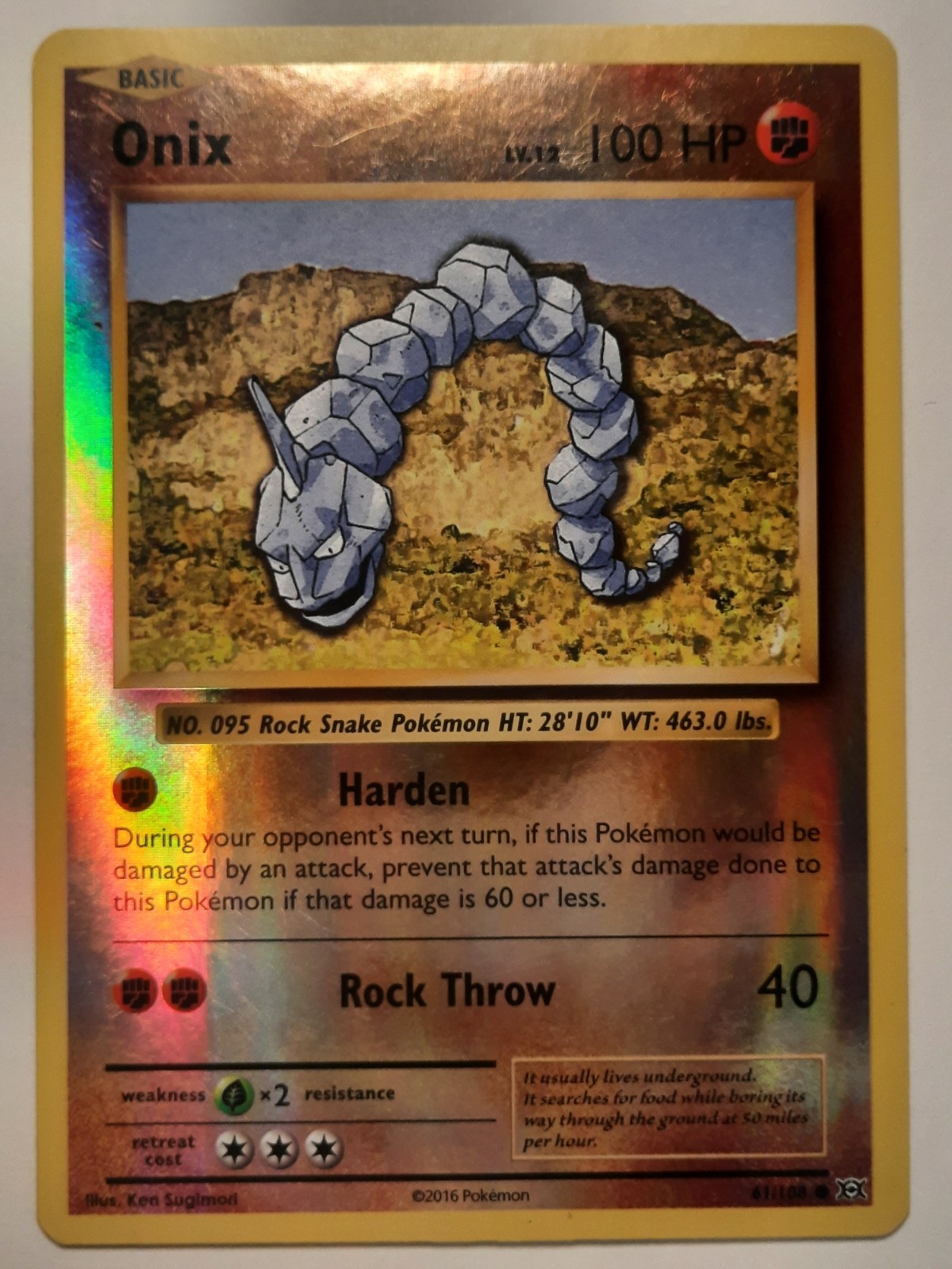 Pokemon TCG Onix XY - Evolutions Common 61/108 Reverse Holo HP