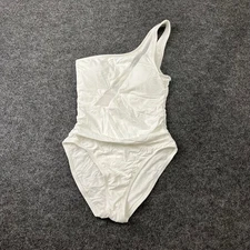 LA BLANCA One Shoulder Swimsuit Women's Size 4 White LB0PL20 