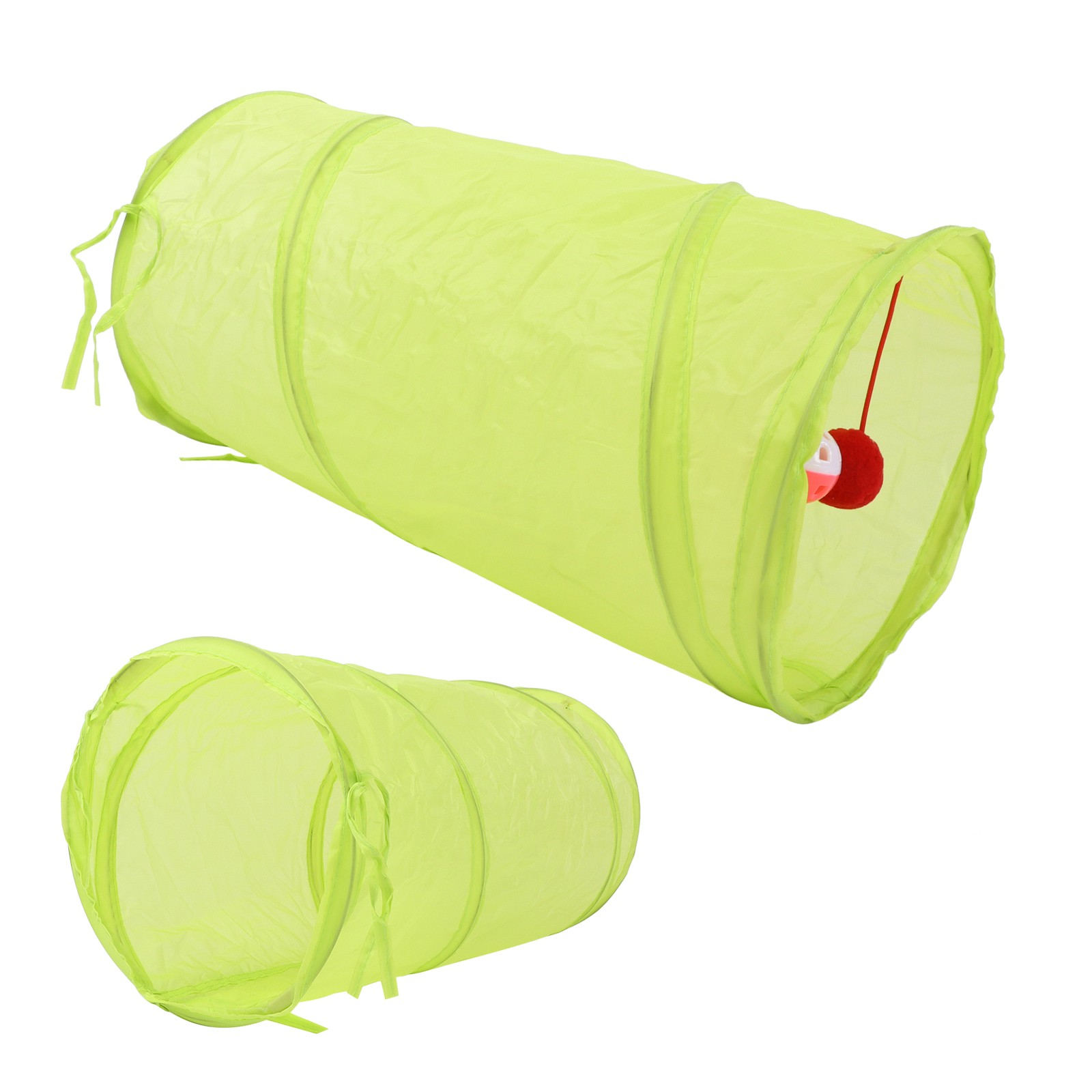 Foldable Cat Tunnel For Interactive Play With Hanging Ball Easy To Use