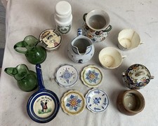 Lot De 15 Ceramiques, Verrerie  Ancienne Quinper Vieux Rouen Digoin Etc…