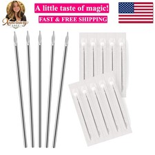 10PC Piercing Needles 18G - Sterile Disposable Sharp Surgical Stainless Steel...
