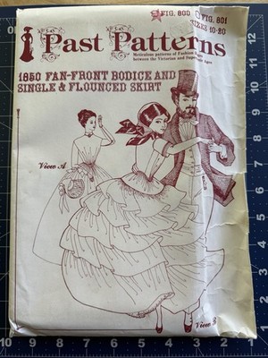 PAST PATTERNS 1850 Reproduction Single & Flounced Skirt Pattern 800 Costume UCFF