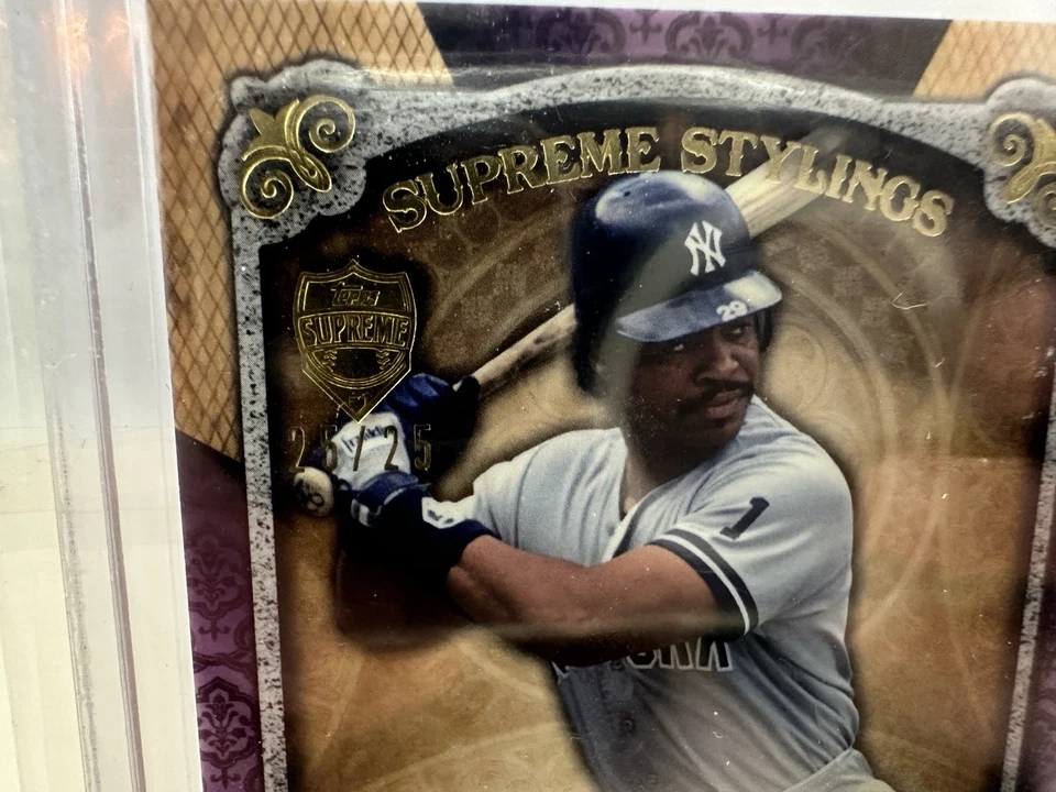 2013 Topps Supreme Supreme Stylings Auto Roxo #25/25 Jesse Barfield #SS-JBA NY - Imagem 3 de 4