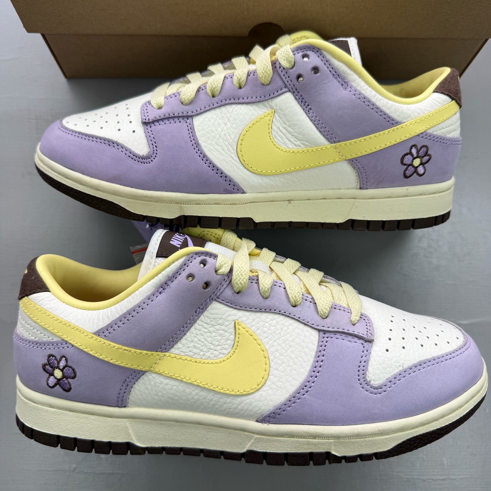 Nike Dunk Low UK 5.5 Premium Lila Bloom Suave Amarillo Mujer Entrenadores FB7910-500