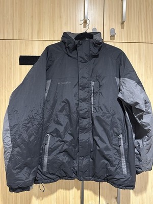 Columbia Men's L Black/Gray Insulated Full Zip Jacket Stand-Up Collar