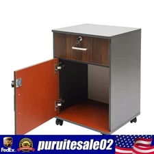 2 Tiers Rolling Office Cabinet Organizer File Storage Lock Filing Cabinet Drawer