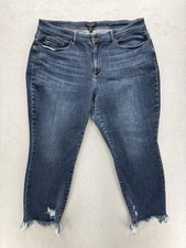 Judy Blue Skinny Jeans Womens 22W Blue High Rise Distressed Crop Stretch Denim
