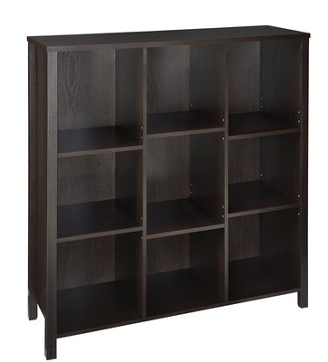 16058 Premium Adjustable 9-Cube Organizer, Black Walnut