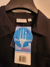 Chef Works Unisex Cool Vent Chefs Shirt Black Medium- Polycotton - Short Sleeve