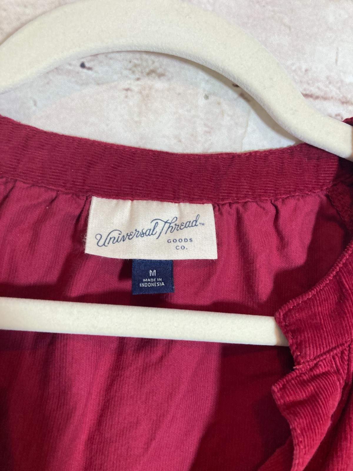 Universal Thread Corduroy Top Medium Cranberry Re… - image 2