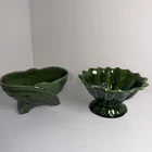 McCoy Vintage Green Flower Planter Pots Set Of 2