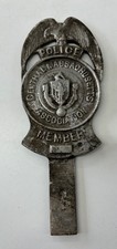 VINTAGE POLICE CENTRAL MA ASSOCIATION MEMBER LICENSE PLATE TOPPER 1920S - 1930S