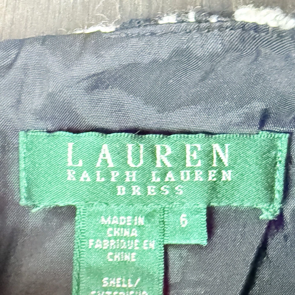 Vestido Lauren Ralph Lauren Pata de Gallo Lana Sin Mangas Vaina Completamente Forrado Talla 6 Foto 4 de 4