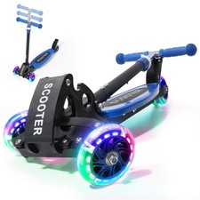 Foldable Kids Scooter with Lean-to-Steer Technology, LED Light-Up Wheels, and