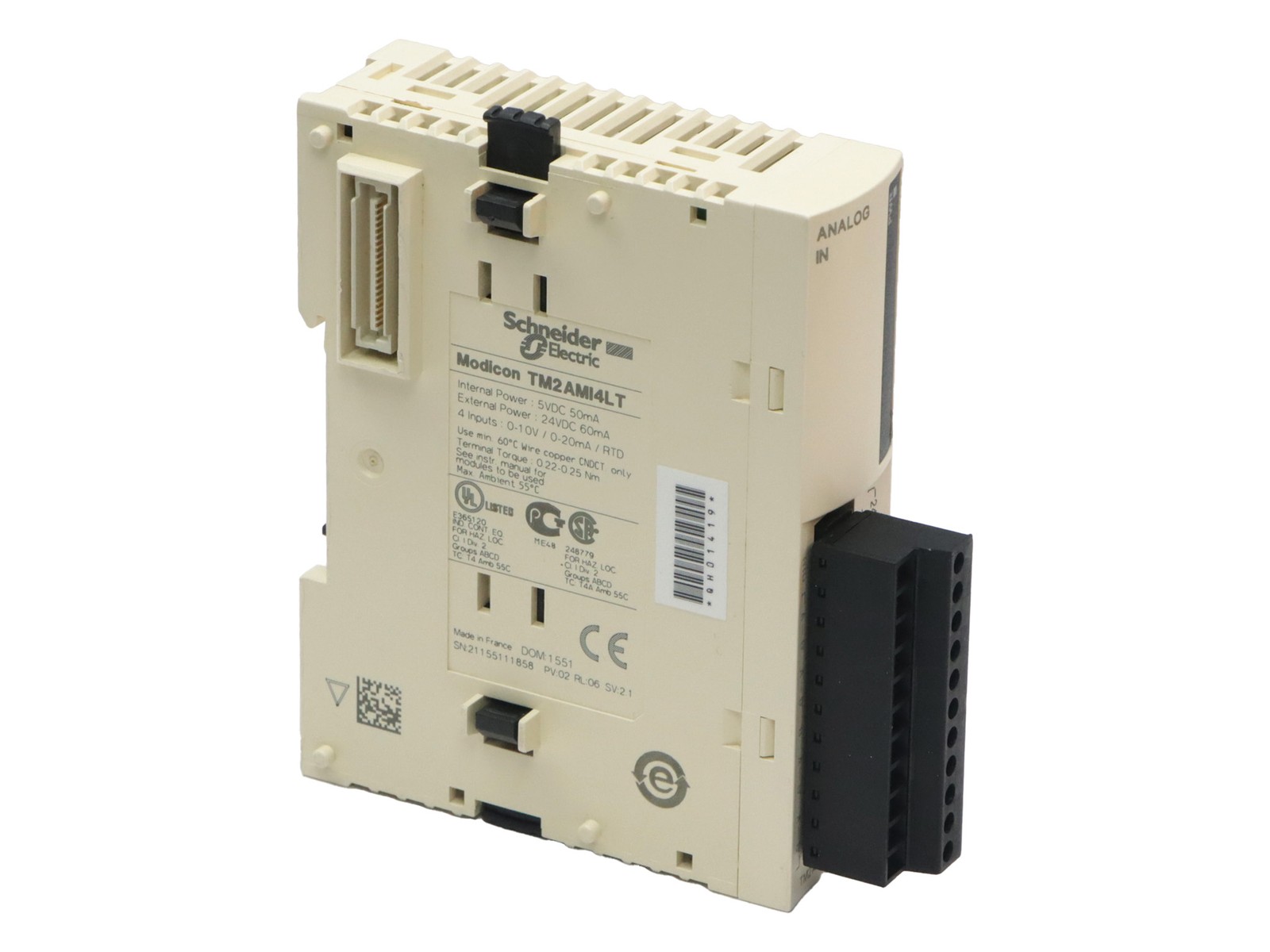 TM2AMI4LT SCHNEIDER ELECTRIC MODICON M238 ANALOG INPUT MODULE MODICON M238 4 IN
