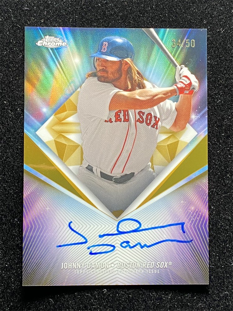 2026 Topps Chrome Johnny Damon #75D-DA 75th Diamond Auto Gold /50