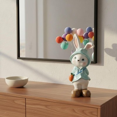 Hare Figurine Cute Hare Statue Giftable for Desktop, Entryway, Children