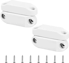 RVGUARD RV Magnetic Baggage Door Catch, 2 Pairs, white 