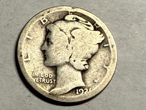 1921 MERCURY silver U.S. dime. AG. #q10