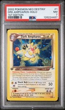 Dark Ampharos Holo 1/105 1st Edition Neo Destiny Pokemon Vintage SWIRL PSA 7