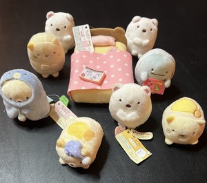 Sumikko Gurashi Mini Plush Lot w/ Bed Scene Accessories – Some Tags – San-X