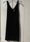 Tova-Celine Women's 3pc Black Sheer Mesh Dress Top Skirt Set Beaded Cowl M — photo 8