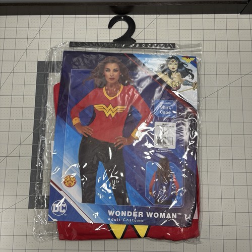 Wonder Woman Adult Large Fits Size 14-16 Costume Shirt Cape DC Comics Rubies NEW - Picture 6 of 9
