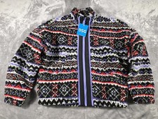 NWT DSG Fleece Full Zip Jacket Girls Medium 10/12 Funky Fair Isle High Pile