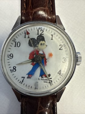 1970 Mickey Mouse Disco Mickey Watch Swiss Made by Adorable Sales Parts/Repair