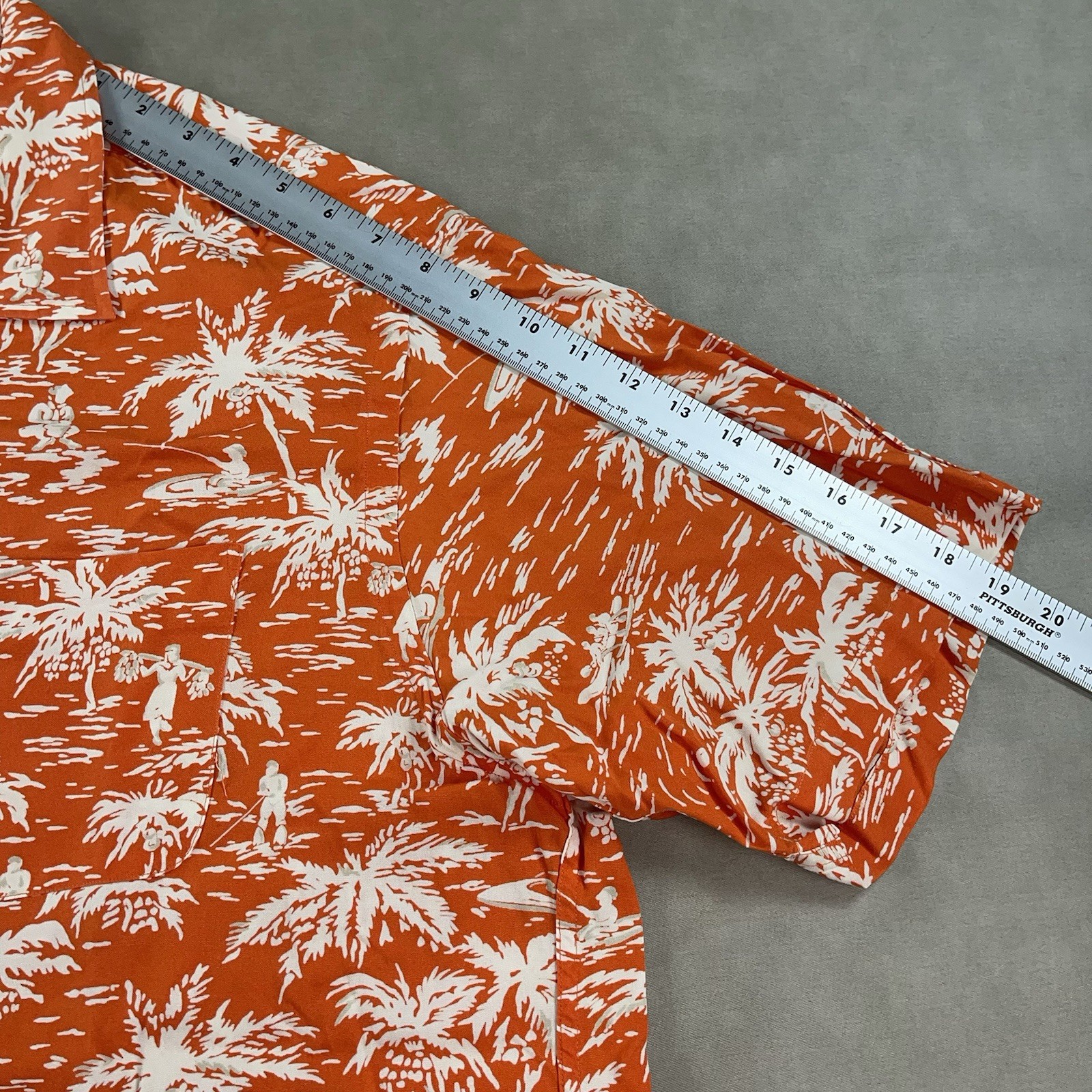Vintage Polo Ralph Lauren Mens XL Hawaiian Shirt Orange Floral Rayon Loop Collar thumbnail 10