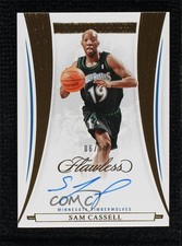 2021-22 Panini Flawless Distinguished Gold 6/10 Sam Cassell #DA-SAM Auto 3d3