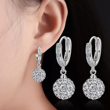 Zircon earring round diamond ball earrings women valentine day gift