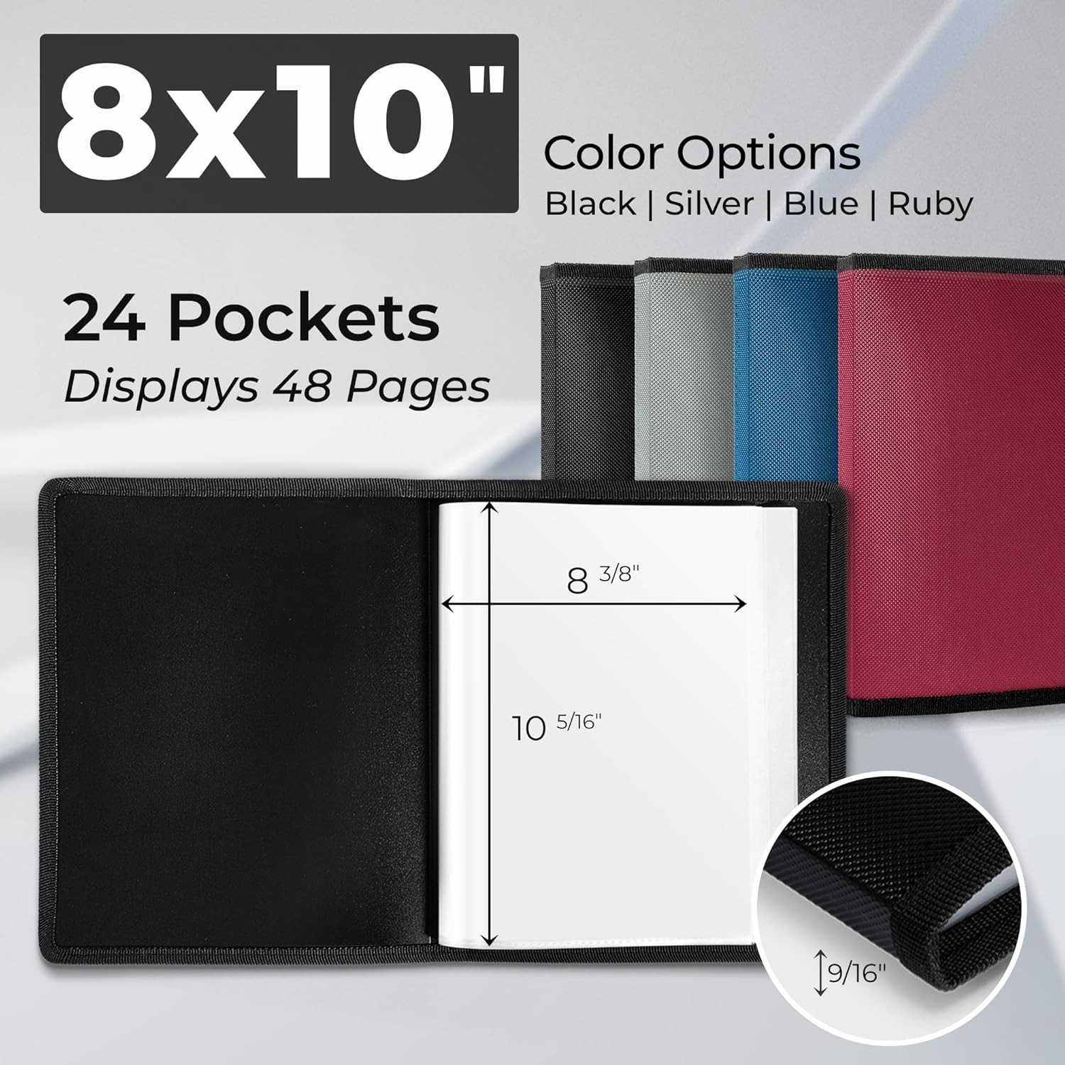 Dunwell Photo Album 8x10 (Black) with Mounting w/ BLK Paper, Black 