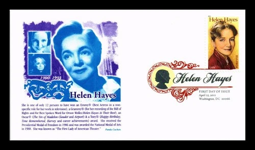 US COVER HELEN HAYES LEGENDS OF HOLLYWOOD FDC PICTORIAL CANCEL PANDA CACHET