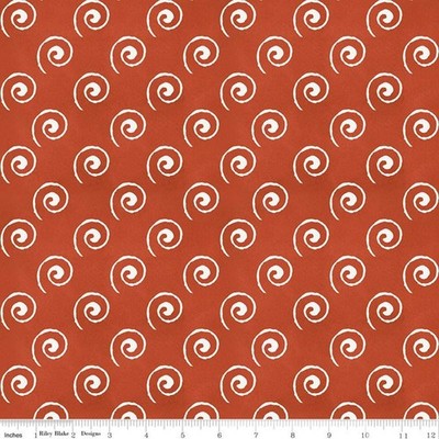 17'' Long Remnant COFFEE CHALK Swirls Red Quilt Fabric by Riley Blake