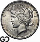 1927-D Peace Dollar, Key Denver Issue, Choice BU++ Lustrous Better Date!