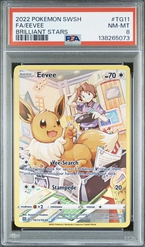 Eevee brilliant stars TG11 PSA 8