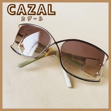 CAZAL Vintage Sunglasses Gold Frame Brown Lenses Square Style Authentic