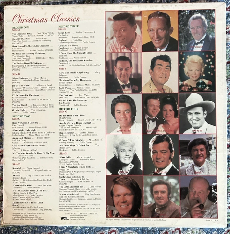 Christmas Classics-1985 (4) LP Compilation box set WCI Entertainment UN-540, NM- - Image 3 of 4