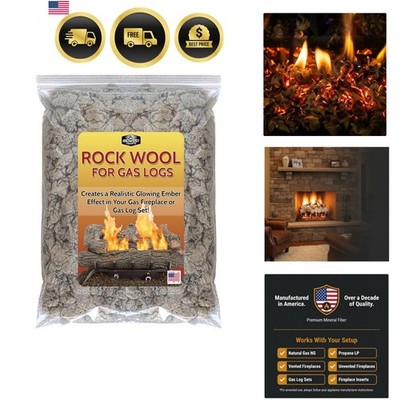 Rock Wool for Gas Logs   6 oz | Glowing Embers Effect for Gas Fireplace and G...