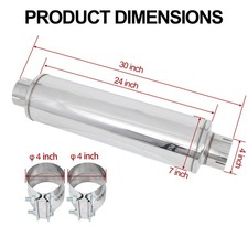 Performance Diesel Muffler 4 Inlet 4 Outlet 24 Body 30 Overall Length