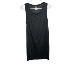 RBX Tank Top Women's XL Gray Round Neck Sleeveless Sheer Ribbed Shirt