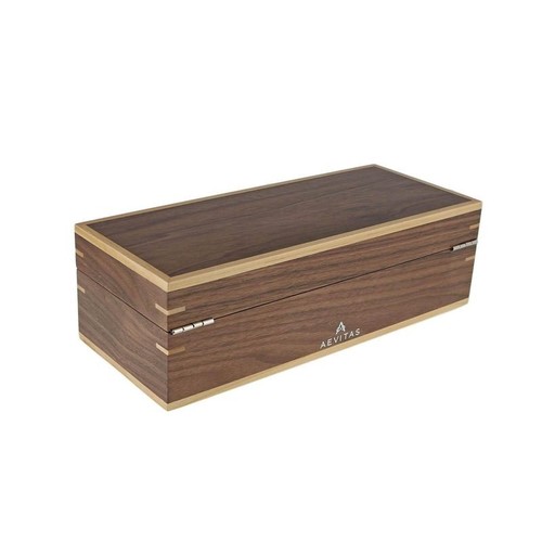 Light Walnut Wood Natural Finish Watch Box for 5 Watches by Aevitas - Picture 3 of 5