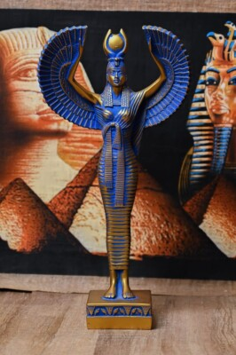 #ad #ad Egyptian statue of the goddess Isis with open wings stone egyptian antique. $249.00