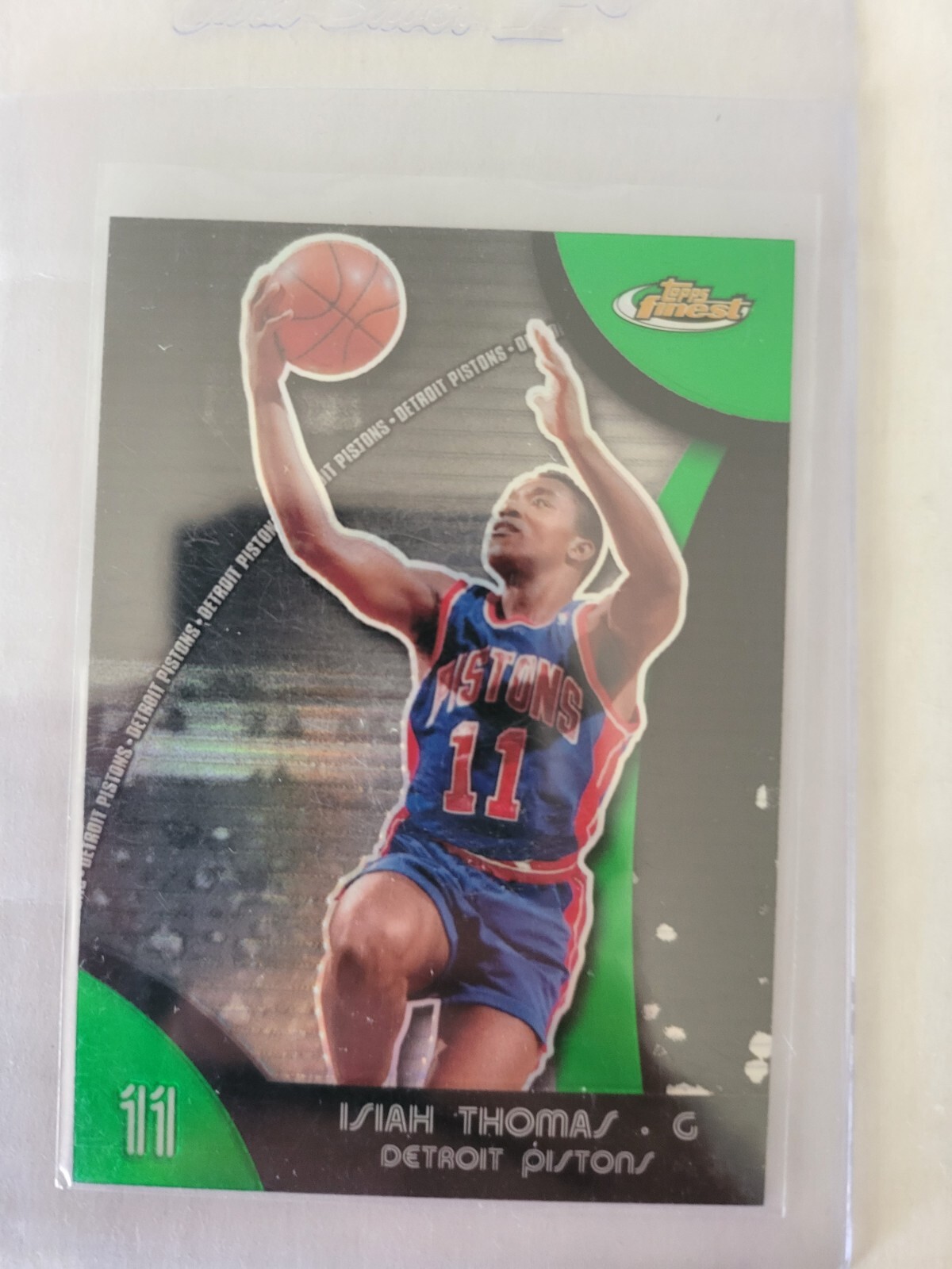 2007-08 Topps Finest Green Refractor #/149 Isiah Thomas #41 HOF Detroit Pistons