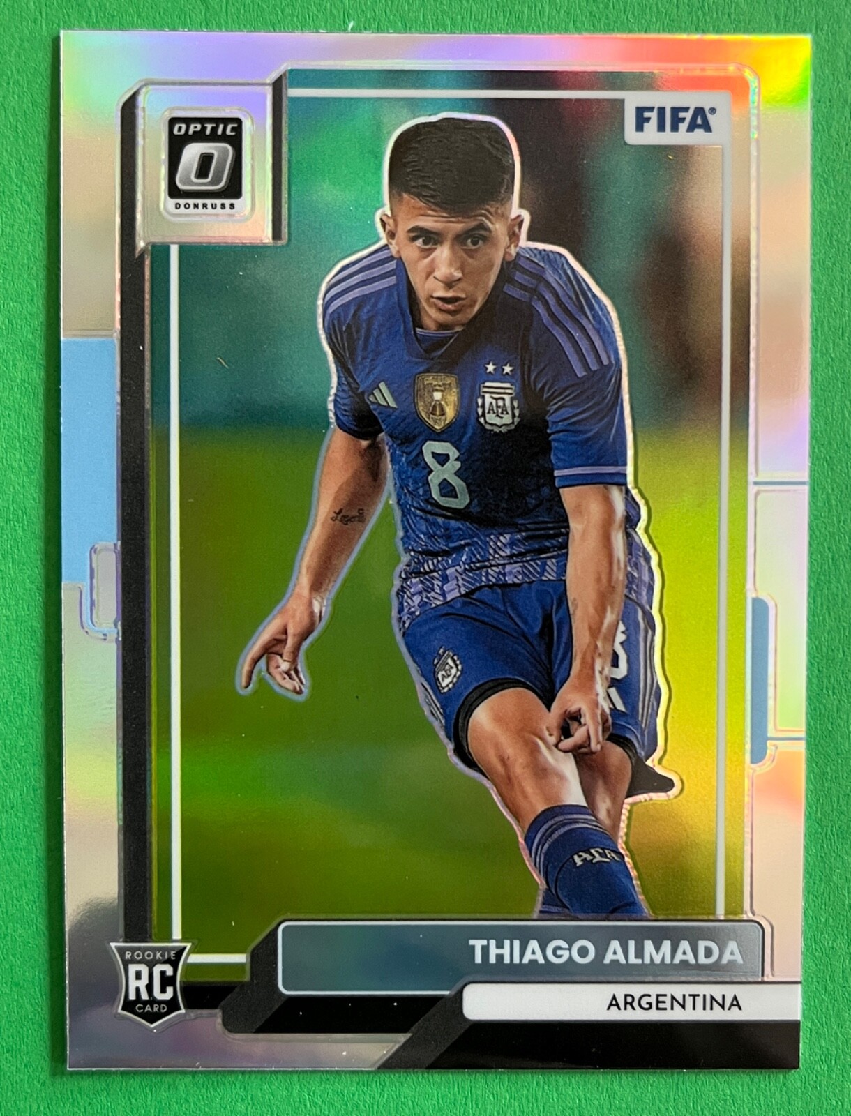 Thiago Almada 2022-23 Donruss FIFA OPTIC SILVER HOLO PRIZM Rookie #7 ARGENTINA