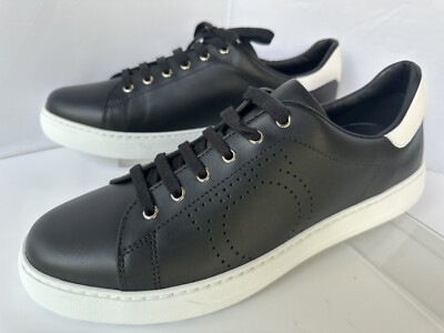 New Salvatore Ferragamo Men's Pierre Sneakers Size 11.5 Black Tennis Shoes