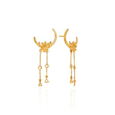 Senco Gold 22k Yellow Gold Lotus Drop Earrings Jewellery For Women