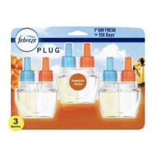  Febreze Plug Refill W/Fade Defy Tech Air Freshener, Hawaiian Aloha, Pack of 3