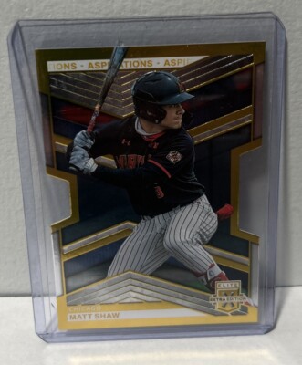 2023 Elite Extra Edition Matt Shaw Aspirations Die-Cut Gold 24/24 #81 - Cubs